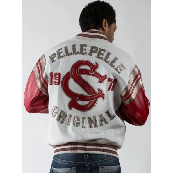 PELLE PELLE WHITE AND RED JACKET jacket, pelle-pelle-jackets, pelle-jacket, pellepelle, pelle, jacket, leather-jacket