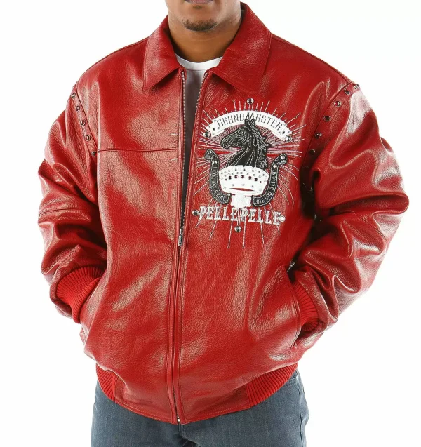 Pelle Pelle Red Grand Master |Studded Leather Jacket