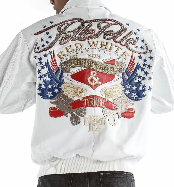 White Pelle Pelle Red White | & True Leather Jacket