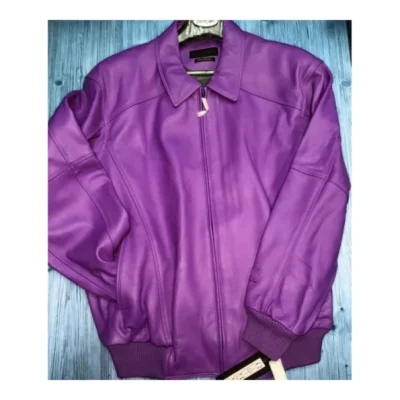 Pelle Pelle Plain Purple Leather Jacket