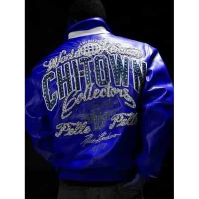 Pelle Pelle Chi Town Blue Leather Jacket , Chi Town Blue Leather Jacket