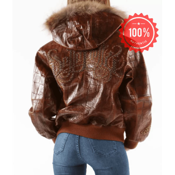 Brown Leather Studded Jacket , pelle pelle jacket