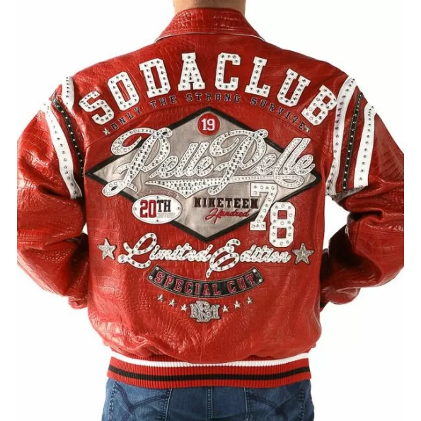 Soda Club Studded Jacket , Pelle Pelle Red Soda Club Studded Jacket , pelle pelle men jacket