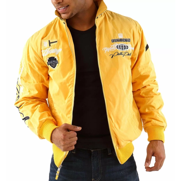Sport Yellow Jacket ,Pelle Pelle Heritage Sport Yellow Jacket , pelle pelle men jacket