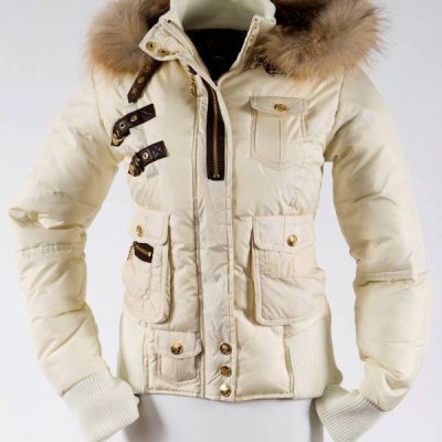 Pelle Pelle White Coat ,Fur Hood Winter Jacket ,women jacket ,puffer jacket