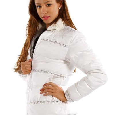 White Stud Ladies Puffer Jacket ,Pelle Pelle White Stud