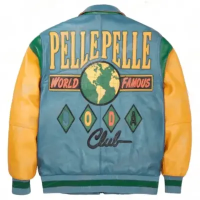 Pelle Pelle Turquoise Yellow Leather Jacket