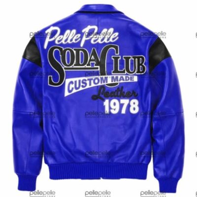 Pelle Pelle Navy Blue Soda Club Leather Jacket