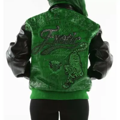 Pelle Pelle Green Black Jacket with Exotic Studs