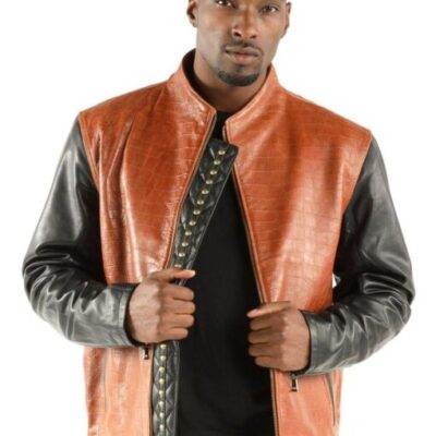 Pelle Pelle Leather Brown China Collar Jacket