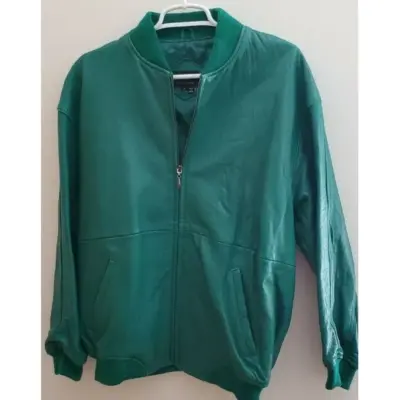 Pelle Pelle Green Leather Bomber Jacket
