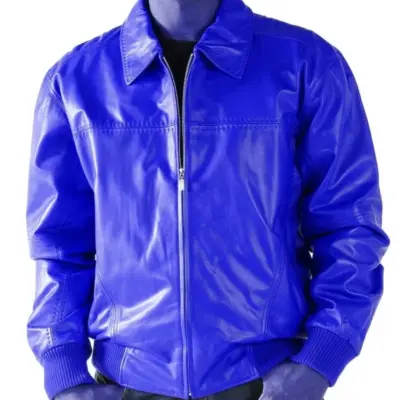 Blue Pick Stitch Blouson Jacket