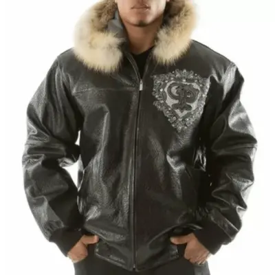 Pelle Pelle Black Crest Fur Hood Jacket