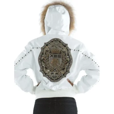 Pelle Pelle White Emblem Fur Hood Jacket