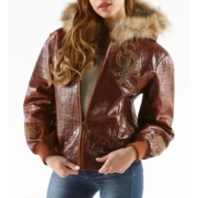 Pelle Pelle Women Fur Hood Leather Jacket