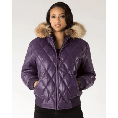 Pelle Pelle Purple Quilted Leather Jacket