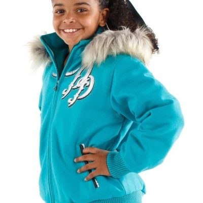 Pelle Pelle Kids Light Blue Fur Hood Jacket